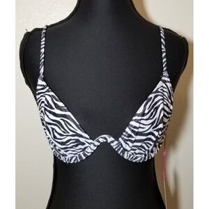 South Beach Zebra Print Bikini Top Size 6 Beach Swim Summer Sexy Retro NWT